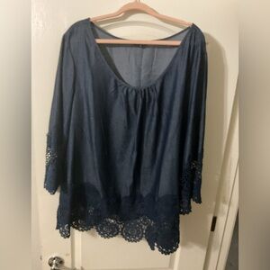 Unique Spectrum Charcoal Blouse 3X